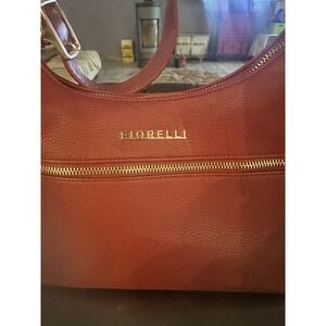 Fiorelli Red Leather Handbag Classy Business Gold Tone Hardware Everyday Use